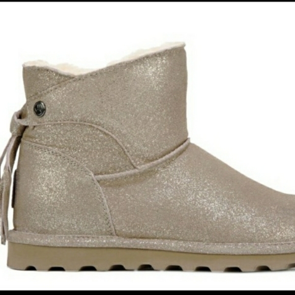 NEW GIRLS GOLD GLITTER BEARPAWS (SIZE 4) - Picture 2 of 4